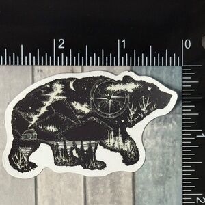 🌀10/$10🌀 Grizzly Bear Outdoor Landscape Reusable Waterproof Vinyl Sticker Deca
